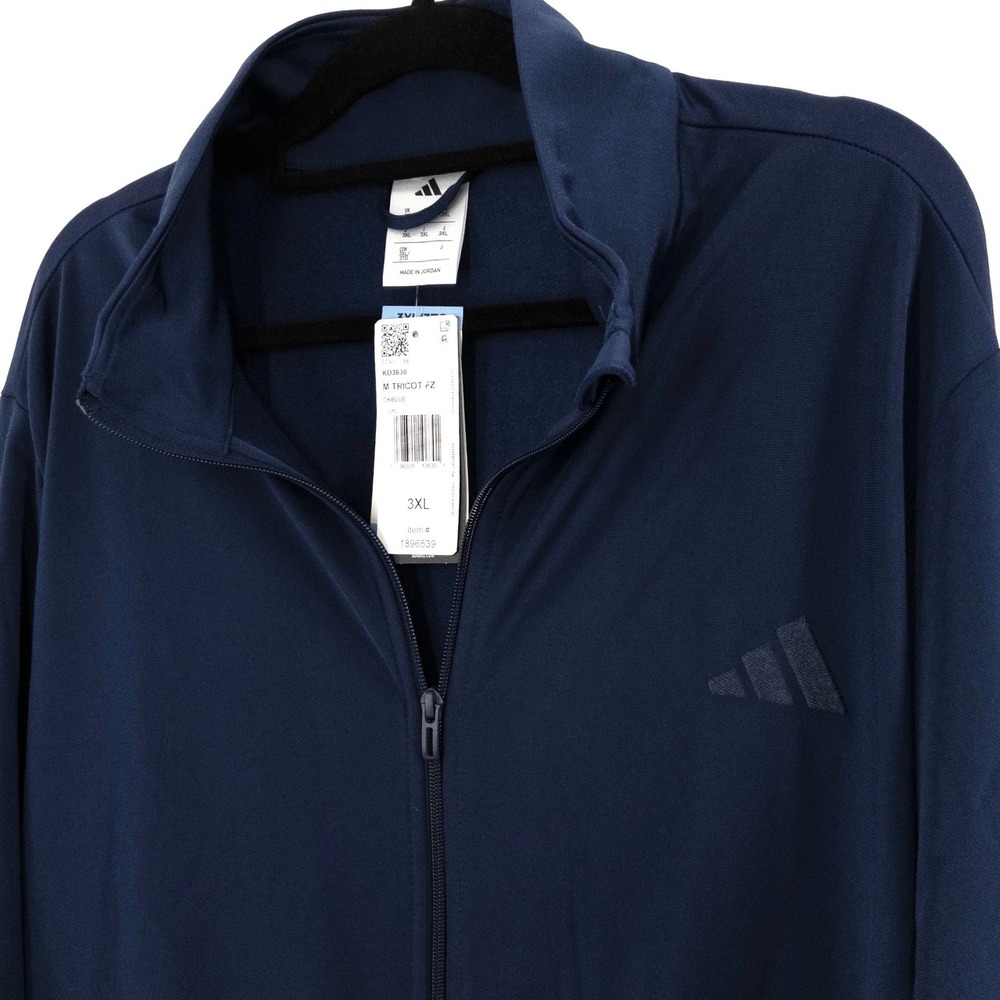 Adidas Essentials Tricot Track Jacket Men's 3XL Navy Blue Full Zip Athletic NWT